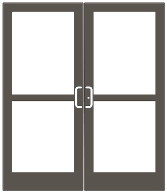 CRL-U.S. Aluminum SZ62822 Class I Bronze Black Anodized IG600 Series Custom Pair StormFront Gear Hinged Entrance for Panic and Surface Closer