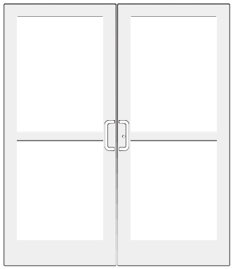 CRL-U.S. Aluminum SZ62852 White KYNAR Paint IG600 Series Custom Pair StormFront Gear Hinged Entrance for Panic and Surface Closer