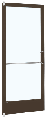 CRL-U.S. Aluminum DE22222R136 Bronze Black Anodized 250 Series Narrow Stile Inactive Leaf of Pair 3'0 x 7'0 Offset Hung with Pivots for Surf Mount Closer Complete Door Std. Lock and 9-1/2" Bottom Rail