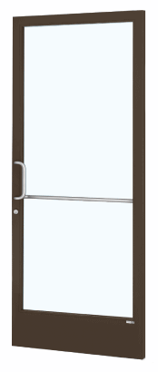 CRL-U.S. Aluminum CD21922L036105 Bronze Black Anodized 250 Series Narrow Stile (RHR) HRSO Single 3'0 x 7'0 Offset Hung with Geared Hinged for OHCC 105 degree Closer Complete ADA Door(s) with Lock Indicator, Cyl Guard