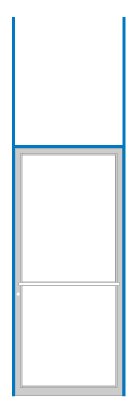 CRL-U.S. Aluminum 0B2171136 Clear Anodized 1-3/4" x 4" Open Back H-Frame for Single Door Prepped for Center Hung Overhead Concealed Closer and DH129 Strike