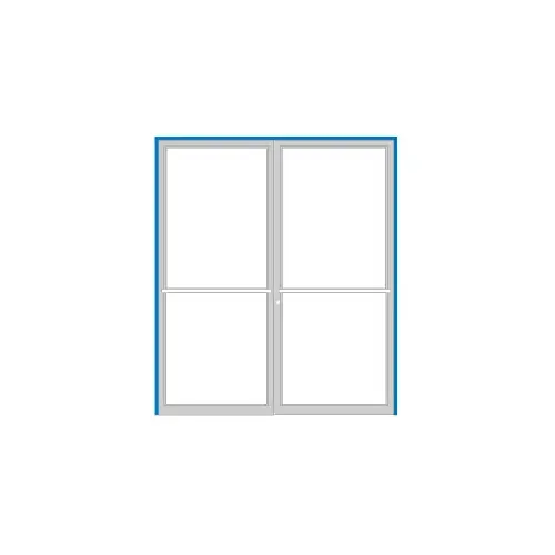 Clear Anodized Up and Over Open Back Double Door Frame for Center Hung Overhead Closer Clear Anodized Up and Over Open Back Double Door Frame for Center Hung Overhead Closer