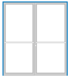 CRL-U.S. Aluminum 0B4271172 Clear Anodized Up and Over Open Back Double Door Frame for Center Hung Overhead Closer