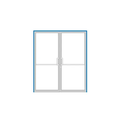 Bronze Anodized Double Door Open Back 1-3/4" x 4-1/2" Up and Over Frame Prepped for Offset Pivots with Overhead Concealed Closers