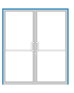 CRL-U.S. Aluminum 0A421220072105 Bronze Anodized Double Door Open Back 1-3/4" x 4-1/2" Up and Over Frame Prepped for Offset Pivots with Overhead Concealed Closers