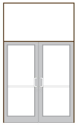 CRL FD32222 Dark Bronze/Black Anodized Class 1 75-1/2" x 126" Series DF800 Tubular Offset Pivot Transom Frame Complete (2FT)