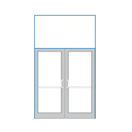 Clear Anodized Class 1 75-1/2" x 126" Series DF800 Tubular Offset Pivot Transom Frame Complete (2FT) Clear Anodized Class 1 75-1/2" x 126" Series DF800 Tubular Offset Pivot Transom Frame Complete (2FT)