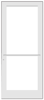 CRL-U.S. Aluminum DC41752 White KYNAR Paint Custom Single Series 400 Medium Stile Center Pivot Entrance Door for Overhead Concealed Door Closer