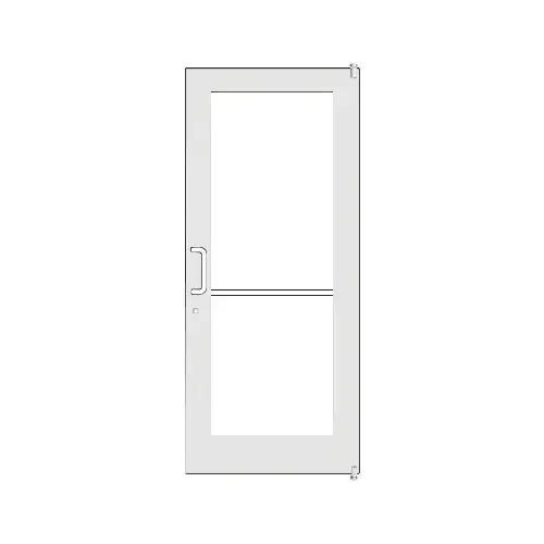 White KYNAR Paint Custom Single Series 550 Wide Stile Offset Pivot Entrance Door for Surface Mount Door Closer