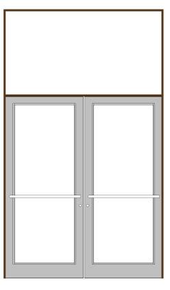 CRL-U.S. Aluminum FD32722 Dark Bronze/Black Anodized Class 1 75-1/2" x 126" Series DF800 Tubular Center Hung Transom Frame Complete (2FT)