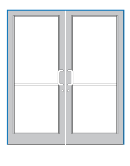 CRL-U.S. Aluminum FD12222 Dark Bronze/Black Anodized Class 1 75-1/2" x 85-3/4" Series DF800 Durafront Tubular Offset Pivot Up and Over Frame Complete (2F)
