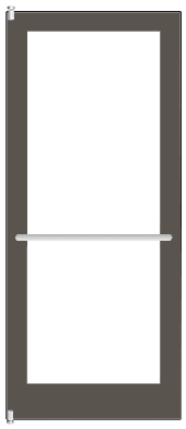 CRL-U.S. Aluminum DC42722R136 Bronze Black Anodized 400 Series Medium Stile Inactive Leaf of Pair 3'0 x 7'0 Center Hung for OHCC w/Standard Push Bars Complete Door Std. MS Lock & Bottom Rail
