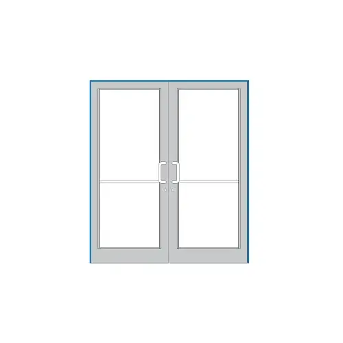Clear Anodized Class 1 75-1/2" x 85-3/4" Series DF800 Durafront Tubular Offset Pivot Up and Over Frame Complete (2F) Clear Anodized Class 1 75-1/2" x 85-3/4" Series DF800 Durafront Tubular Offset Pivot Up and Over Frame Complete (2F)