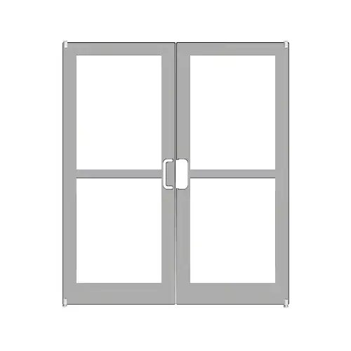 Clear Anodized Custom Pair Series 400 Medium Stile Offset Pivot Entrance Doors For Panics for Surface Mount Door Closers Clear Anodized Custom Pair Series 400 Medium Stile Offset Pivot Entrance Doors For Panics for Surface Mount Door Closers