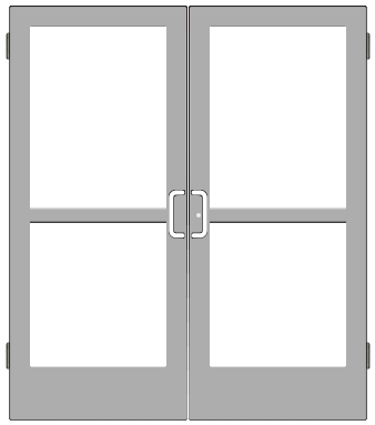 CRL-U.S. Aluminum SZ42511 Clear Anodized Class 1 Custom Pair Series IG500 StormFront Butt Hinged Entrance Doors For Panics and Surface Mount Door Closers