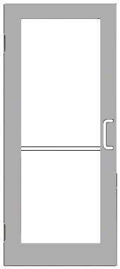 CRL-U.S. Aluminum DC52511R136 Clear Anodized 550 Series Wide Stile Inactive Leaf of Pair 3'0 x 7'0 Offset Hung with Butt Hinges for Surf Mount Closer Complete Door Std. MS Lock and Bottom Rail