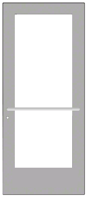 CRL-U.S. Aluminum CD52711LA36 Clear Anodized 550 Series Wide Stile Active Leaf of Pair 3'0 x 7'0 Center Hung for OHCC w/Standard Push Bars Complete ADA Door(s) with Lock Indicator, Cyl Guard