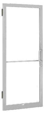 CRL-U.S. Aluminum DC21511R036 Clear Anodized 250 Series Narrow Stile (LHR) HLSO Single 3'0 x 7'0 Offset Hung with Butt Hinges for Surf Mount Closer Complete Door Std. MS Lock & Bottom Rail