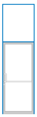CRL-U.S. Aluminum 0B91571 Custom Size and Custom KYNAR Paint Series 451 Open Back Butt Hinge Transom Single Door Frame