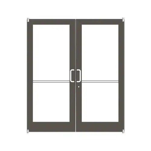Bronze Black Anodized Custom Pair Series 400 Medium Stile Offset Pivot Entrance Doors for Surface Mount Door Closers Bronze Black Anodized Custom Pair Series 400 Medium Stile Offset Pivot Entrance Doors for Surface Mount Door Closers