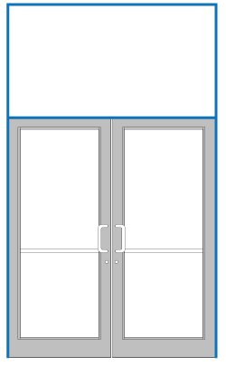 CRL-U.S. Aluminum FD62671 Custom Paint 76" x 126" Series DF800 Tubular Offset Hung Transom Frame Blank (2FT)