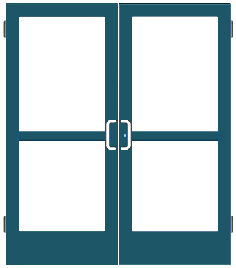 CRL-U.S. Aluminum SZ42571 Custom KYNAR Paint Custom Pair StormFront Series IG500 StormFront Butt Hinged Entrance Doors For Panics and Surface Mount Door Closers