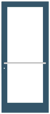 CRL-U.S. Aluminum DC41771 Custom KYNAR Paint Custom Single Series 400 Medium Stile Center Pivot Entrance Door for Overhead Concealed Door Closer