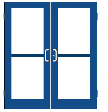 CRL-U.S. Aluminum DZ52571 Custom KYNAR Paint Custom Size Pair Series 550 Wide Stile Butt Hinge Entrance Door For Panics and Surface Mount Door Closers