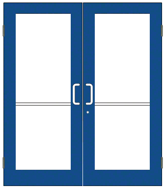 CRL-U.S. Aluminum DC52571 Custom KYNAR Paint Custom Size Pair Series 550 Wide Stile Butt Hinge Entrance Doors for Surface Mount Door Closers