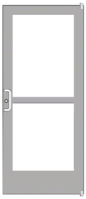 CRL-U.S. Aluminum CR41252L036 White KYNAR Paint Standard Single 36" x 84" Series 400 Medium Stile Left Side Latch Offset Pivot Entrance Door for Surface Mount Door Closer