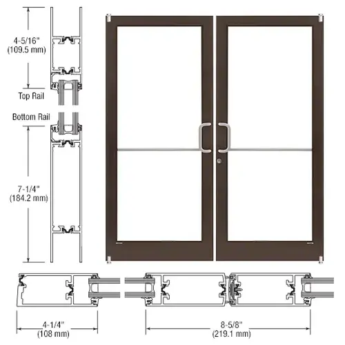 Dark Bronze/Black Anodized Class 1 Custom Pair Series 400T Thermal Medium Stile Offset Pivot Entrance Doors for Surface Mount Door Closers Dark Bronze/Black Anodized Class 1 Custom Pair Series 400T Thermal Medium Stile Offset Pivot Entrance Doors for Surface Mount Door Closers