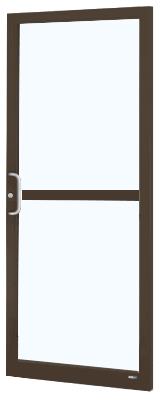 CRL-U.S. Aluminum DZ21822 Bronze Black Anodized Custom Single Series 250 Narrow Stile Geared Hinge Entrance Door With Panic for Surface Mount Door Closer