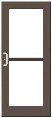 CRL-U.S. Aluminum DZ51822 Class I Bronze Black Anodized Custom Single Series 550 Wide Stile Geared Hinge Entrance Door For Panic and Surface Mount Door Closer