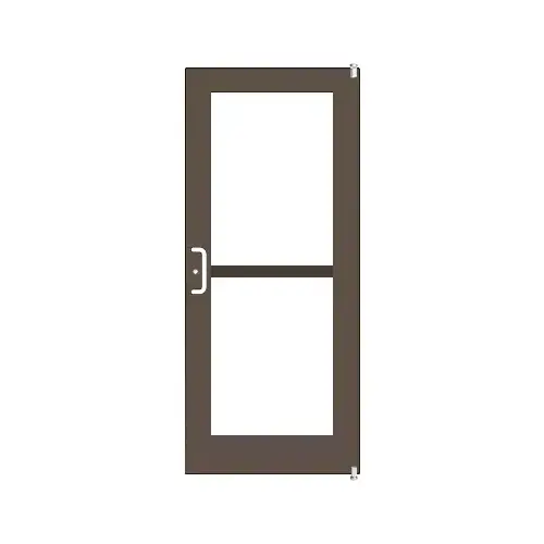 Class I Bronze Black Anodized Custom Single Series 550 Wide Stile Offset Pivot Entrance Door for Panic and Surface Mount Door Closer