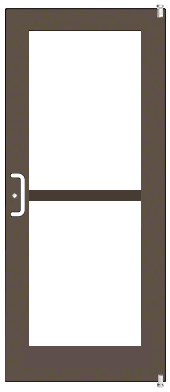 CRL-U.S. Aluminum DZ51222 Class I Bronze Black Anodized Custom Single Series 550 Wide Stile Offset Pivot Entrance Door for Panic and Surface Mount Door Closer