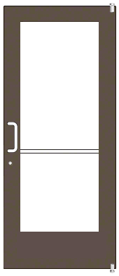 CRL-U.S. Aluminum CD52222LA36 Bronze Black Anodized 550 Series Wide Stile Active Leaf of Pair 3'0 x 7'0 Offset Hung with Pivots for Surf Mount Closer Complete ADA Door(s) with Lock Indicator, Cylinder Guard