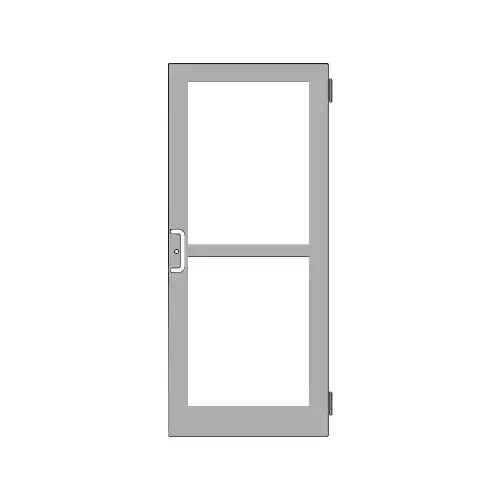 Clear Anodized Series 400 Custom Medium Stile Butt Hinged Single Entrance Door for Panic and Surface Mount Door Closer Clear Anodized Series 400 Custom Medium Stile Butt Hinged Single Entrance Door for Panic and Surface Mount Door Closer
