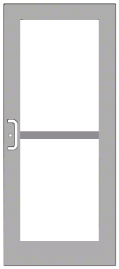 CRL-U.S. Aluminum DZ51811 Clear Anodized Custom Single Series 550 Wide Stile Geared Hinge Entrance Door For Panic and Surface Mount Door Closer