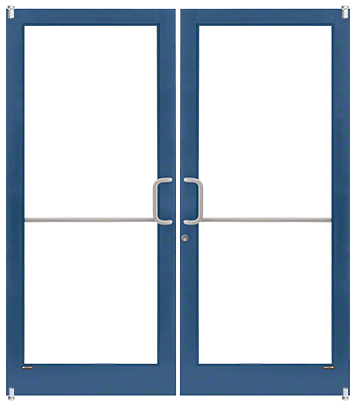 CRL-U.S. Aluminum 1D42271 Custom KYNAR Paint Custom Pair Series 400T Thermal Medium Stile Offset Pivot Entrance Doors for Surface Mount Door Closers