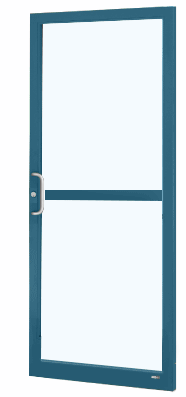 CRL-U.S. Aluminum DZ21871 Custom KYNAR Paint Custom Single Series 250 Narrow Stile Geared Hinge Entrance Door With Panic for Surface Mount Door Closer