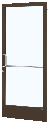 CRL-U.S. Aluminum HE22522LA36 Class I Bronze Black Anodized 250 Series Narrow Stile Active Leaf of Pair 3'0 x 7'0 Offset Hung with Butt Hinges for Surf Mount Closer Complete Door / Std. MS Lock, 7-1/2" Std. Bottom Rail