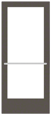 CRL-U.S. Aluminum DG42722R136 Bronze Black Anodized Single Active Leaf of Pair 36" x 84" Series 400 Medium Stile Left Side Latch Center Pivot Entrance Door for Overhead Concealed Door Closer