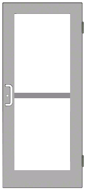 CRL-U.S. Aluminum DZ51511 Clear Anodized Custom Single Series 550 Wide Stile Butt Hinged Entrance Door For Panics and Surface Mount Door Closers