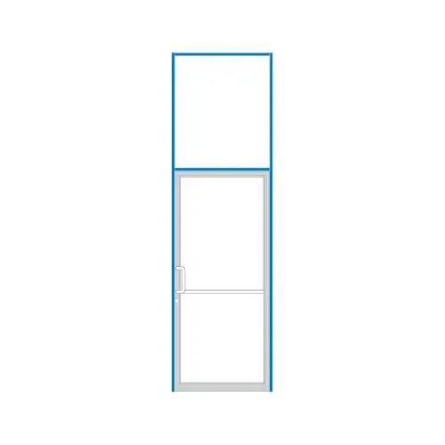 Clear Anodized 39-1/2" x 126" Series 450 Right Hand Open Back Offset Pivot Transom Frame Complete (1FT) Clear Anodized 39-1/2" x 126" Series 450 Right Hand Open Back Offset Pivot Transom Frame Complete (1FT)