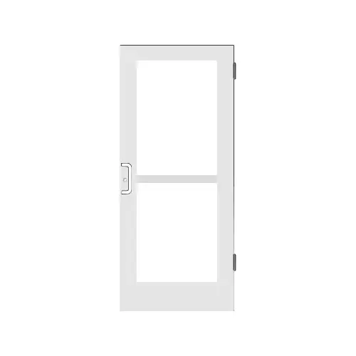White KYNAR Paint StormFront Series Custom Single Butt Hinge Entrance Door For Panic and Surface Mount Door Closer