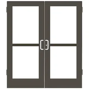 CRL-U.S. Aluminum SZ62522 Dark Bronze/Black Anodized Class 1 StormFront Series Custom Pair Butt Hinge Entrance Doors for Panics and Surface Mount Door Closers