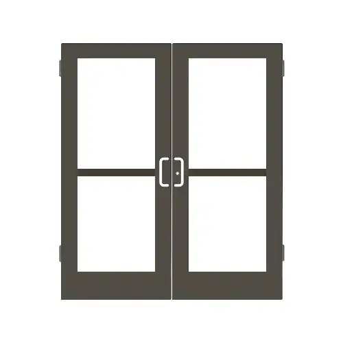 Dark Bronze/Black Anodized Class 1 StormFront Series Custom Pair Butt Hinge Entrance Doors for Panics and Surface Mount Door Closers