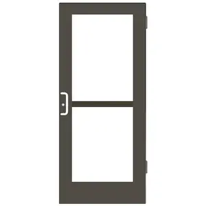 CRL-U.S. Aluminum SZ61522 Dark Bronze/Black Anodized Class 1 StormFront Series Custom Single Butt Hinge Entrance Door For Panic and Surface Mount Door Closer
