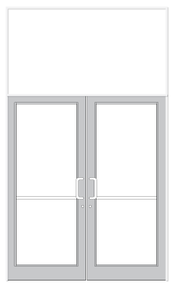 CRL-U.S. Aluminum FD32552 White KYNAR Paint 75-1/2" x 126" Series DF800 Tubular Butt Hinge Transom Frame Complete (2FT)
