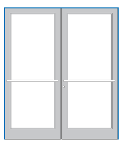 CRL-U.S. Aluminum FD12711 Clear Anodized Class 1 75-1/2" x 85-3/4" Series DF800 Tubular Center Hung Up and Over Frame Complete (2F)